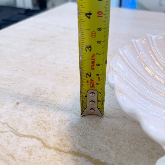 Vintage Spode White Porcelain Shell Trinket Dish With Dolphin Feet - Picture 9 of 15